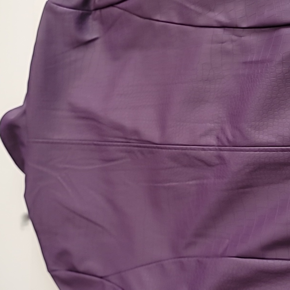 Suicide Squad Pleather Croc Print Trench Coat Purple Medium - Picture 9 of 17